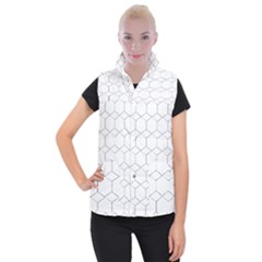 Honeycomb Pattern Black And White Women s Button Up Vest