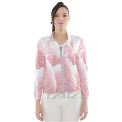 Tulip Red And White Pen Drawing Windbreaker (women) by picsaspassion