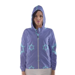 Star Christmas Night Seamlessly Hooded Windbreaker (women) by Wegoenart