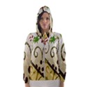 Christmas Ribbon Background Hooded Windbreaker (Women) View1