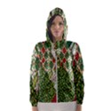 Christmas Quilt Background Hooded Windbreaker (Women) View1