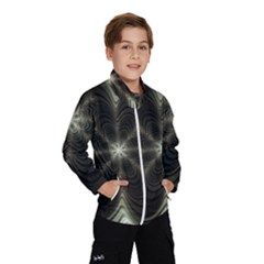 Fractal Silver Waves Texture Windbreaker (kids) by Wegoenart