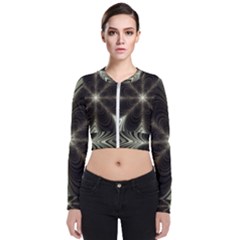 Fractal Silver Waves Texture Zip Up Bomber Jacket by Wegoenart