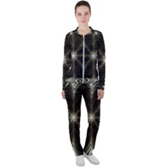 Fractal Silver Waves Texture Casual Jacket And Pants Set by Wegoenart