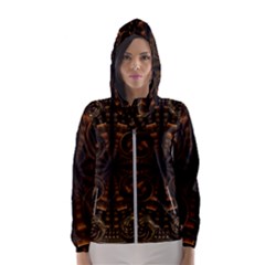 Fractal Circle Globes Geometric Hooded Windbreaker (women) by Wegoenart