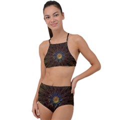 Fractal Golden Spiral Geometry High Waist Tankini Set by Wegoenart