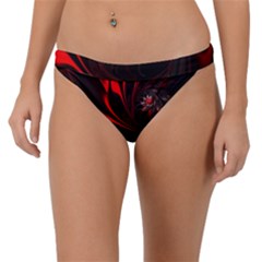 Abstract Curve Dark Flame Pattern Band Bikini Bottom by Wegoenart