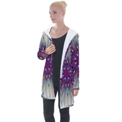 Mandala Kaleidoscope Ornament Longline Hooded Cardigan by Wegoenart