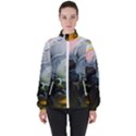 Art Abstract Painting Abstract High Neck Windbreaker (Women) View1