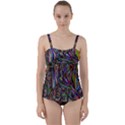 Abstract Background Twist Front Tankini Set View1