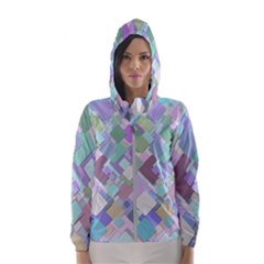 Colorful Background Multicolored Hooded Windbreaker (women)