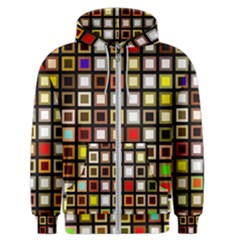Squares Colorful Texture Modern Art Men s Zipper Hoodie