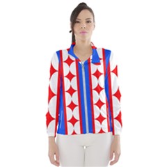 Stars Stripes July 4th Flag Blue Windbreaker (women) by Wegoenart