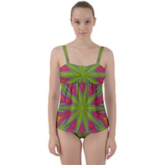 Abstract Art Abstract Background Twist Front Tankini Set by Wegoenart