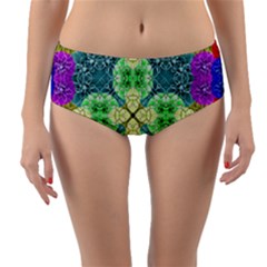 Flower Design Design Artistic Reversible Mid-waist Bikini Bottoms by Wegoenart