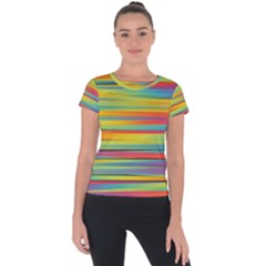 Colorful Background Pattern Short Sleeve Sports Top 
