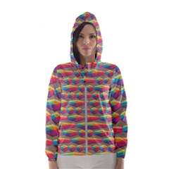 Background Abstract Colorful Hooded Windbreaker (women) by Wegoenart