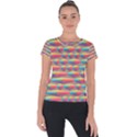 Background Abstract Colorful Short Sleeve Sports Top  View1