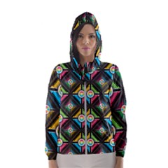 Seamless Pattern Background Abstract Hooded Windbreaker (women) by Wegoenart