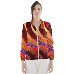 Abstract Colorful Background Wavy Windbreaker (women) by Wegoenart