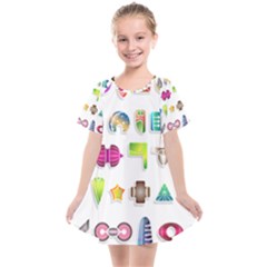 Shapes Abstract Set Pack Kids  Smock Dress by Wegoenart