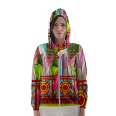 Zen Garden Japanese Nature Garden Hooded Windbreaker (women) by Wegoenart