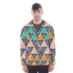 Abstract Geometric Triangle Shape Hooded Windbreaker (men) by Wegoenart