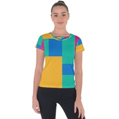 Unique Background Abstract Short Sleeve Sports Top 