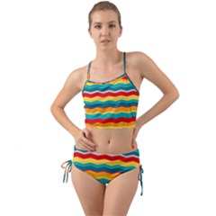 Retro Colors 60 Background Mini Tank Bikini Set by Wegoenart