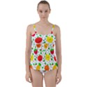 Pattern Fruit Fruits Orange Green Twist Front Tankini Set View1