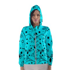 Pattern Flowers Flower Texture Hooded Windbreaker (women) by Wegoenart