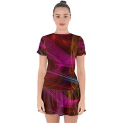 Background Abstract Colorful Light Drop Hem Mini Chiffon Dress by Wegoenart