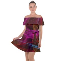 Background Abstract Colorful Light Off Shoulder Velour Dress by Wegoenart