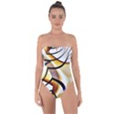 Pattern Fractal Gold Pointed Tie Back One Piece Swimsuit View1