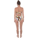 Pattern Fractal Gold Pointed Tie Back One Piece Swimsuit View2