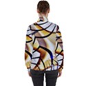 Pattern Fractal Gold Pointed High Neck Windbreaker (Women) View2