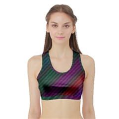Background Texture Pattern Sports Bra With Border