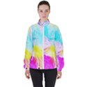 Background Drips Fluid Colorful Pattern High Neck Windbreaker (Women) View1