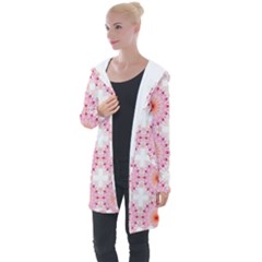 Make A Wish Banner Fractals Pink Longline Hooded Cardigan by Wegoenart