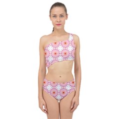 Make A Wish Banner Fractals Pink Spliced Up Two Piece Swimsuit by Wegoenart