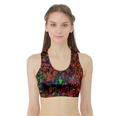 Dance  Of The  Forest 1 Sports Bra With Border by Azure
