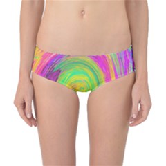 Groovy Abstract Purple And Yellow Liquid Swirl Classic Bikini Bottoms by myrubiogarden