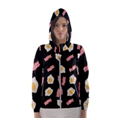 Bacon And Egg Pop Art Pattern Hooded Windbreaker (women) by Valentinaart