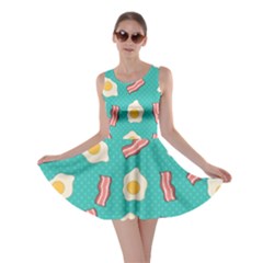 Bacon And Egg Pop Art Pattern Skater Dress by Valentinaart