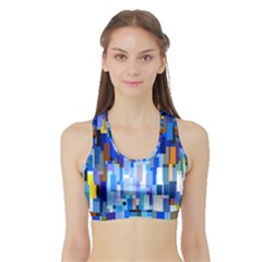 Color Colors Abstract Colorful Sports Bra With Border