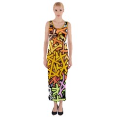 Color Colors Network Networks Fitted Maxi Dress by Pakrebo