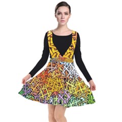 Color Colors Network Networks Plunge Pinafore Dress by Pakrebo