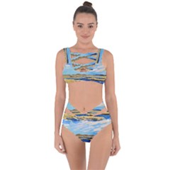 The Landscape Water Blue Painting Bandaged Up Bikini Set  by Pakrebo