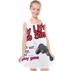 My Life Is Simple Kids  Cross Back Dress by Ergi2000