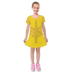 U S  Army Public Affairs Branch Insignia Kids  Short Sleeve Velvet Dress by abbeyz71